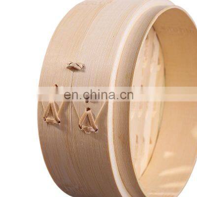 Kitchen Cookware Natural Bamboo Bun Steamer Set 10 Inch Cooking 2 Tiers and 1 Lid photo-4