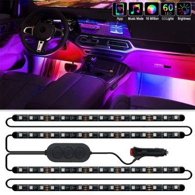 LED Car Lights With App Control, Smart Interior Car Lights With DIY Mode and Music Mode, RGB Car Lights photo-2