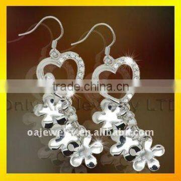 high quality modern design plain 925 elegant silver cheap earrings paypal acceptable