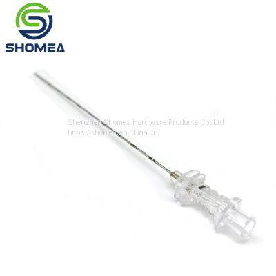 Shomea Customized Length 25G Electrolytic Polishing Stainless Steel Echo Needle With Plastic Huber Base photo-2