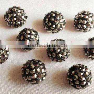 High quality Shamballa crystal rhinestone beads shamballa hematite disco pave balls loose beads