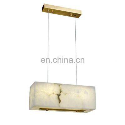 High Quality Copper Restaurant Chandelier Modern Simple Marble Decoration Hanging Pendant Light Lamp for Home