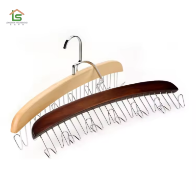 Custom Luxury Wooden Scarf Neck Tie Belt Hangers For Display photo-4