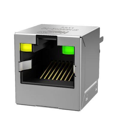 H1152E01A 100M Ethernet filter 1X1 Port 180 UP vertical Magjack RJ45  Female Connector 8p8c Cat5 Modular Jack/Socket