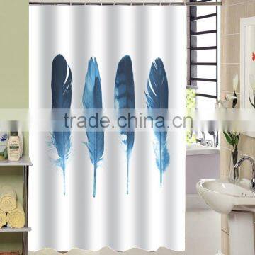 Waterproof Polyester Bright Color Printed Shower Curtain for Hotel Family, Flower Printed Bathroom Curtain photo-5