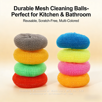 6Pcs Pack Plastic Mesh Scourer Kitchen Cleaning PP Scourers