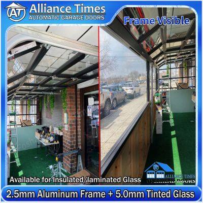 Aluminum Frame Clear Tempered Glass Panels Sectional Garage Doors photo-3