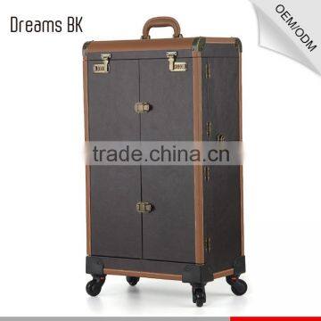Guangzhou Factory PVC Trolley Makeup Case Rolling Case Cosmetic Case With Wheels photo-2