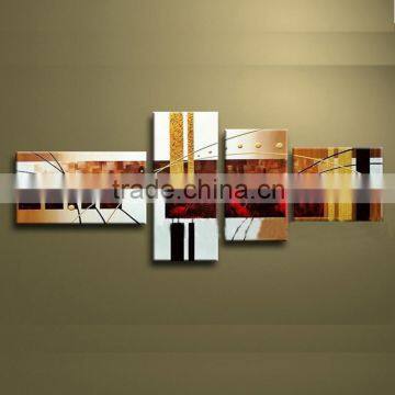 JC Abstract 4 Pieces Living Room Handmade Secenery Oil Painting On Canvas HP-03