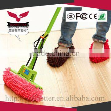 Chenille Fibre Washable Dust Mop Shoes Cover House Floor Cleaning Slippers Removable Cleaning Tool Purple