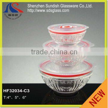 3 pieces engraved bowl glass bowl set HF32034