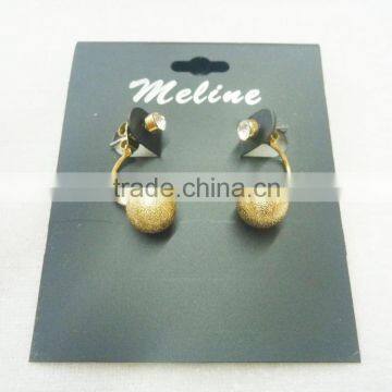 METAL BALL RHINESTONE 2 SIDED EARRING