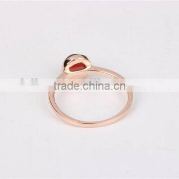 9K Rose Gold Plating Ring Adjustable Wedding Rings For Women With Rhodolite photo-4