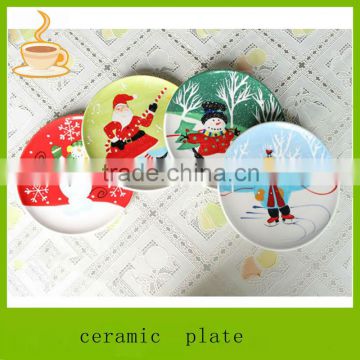 LJ-4366 santa claus decal ceramic plate/christmas plate