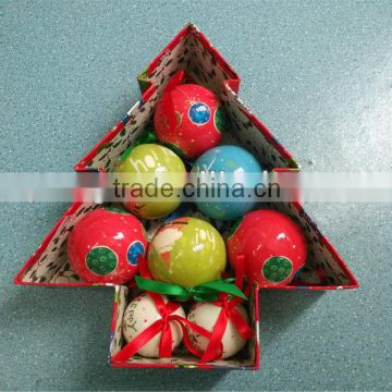 foam Christmas ball packed in tree color box