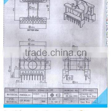 ETD49 Transformer Horizontal Bobbin 10+10pin/ETD49 Transformer Bobbin Vertical 11+11PIN photo-3