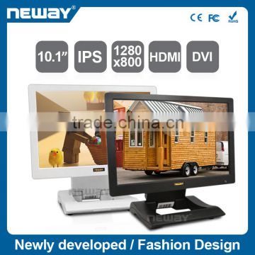 10.1" stage monitor resistive touch screen DVI AV input with folding bracket