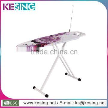 High quality Oval shape Steel tube stand Adjustable Folding Mesh top Ironing board