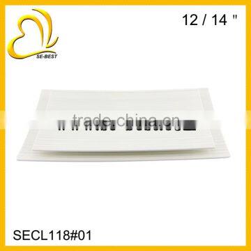 12/14" PURE WHITE PLATE; RECTANGLE PLATE