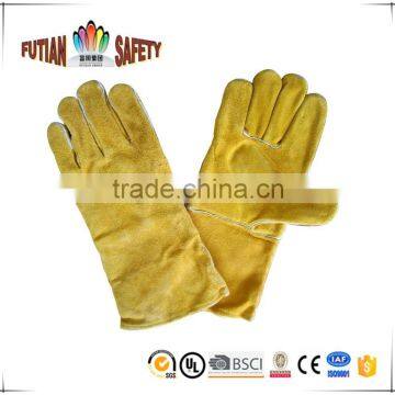 FTSAFETY yellow Cow Split Full Palm Long Cuff Leather Glove