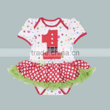 birthday baby tutu romper 1year newborn baby clothes polka dot baby clothes girl OEM