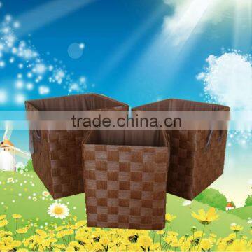 Durable brown hot sale rectangular laundry basket in high quality