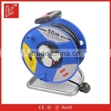 waterproof mini retractable cable reel with 3 pin socket for indoor/industrial