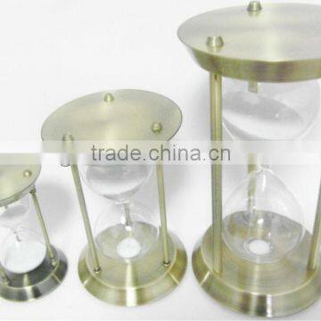 Glass Sand Timer With Metal Frame; Metal Hourglass photo-3