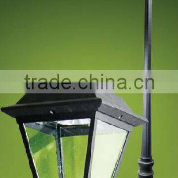 Outdoor motion activated solar LED garden post lamps