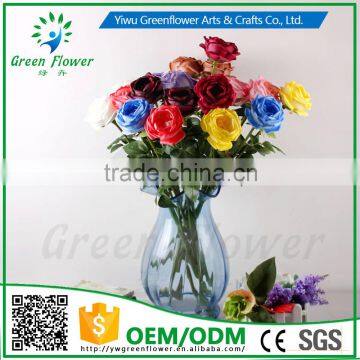 2016 Wholesale Multicolor Latex PU Artificial Flowers Diamond Rose Real Touch Bouquet Wedding Bridal Decor Display Flower photo-6
