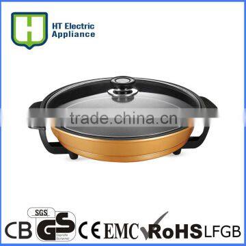 stainless steel round electric grill&pizza pan CE ROHS