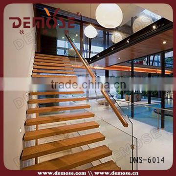 wood library steps,solid wooden indoor stairs,curved wood stairs