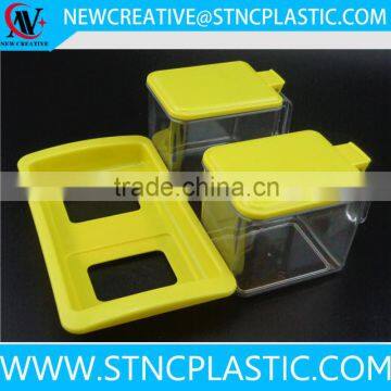 2pieces plastic spice containers wholesale with lid and tray