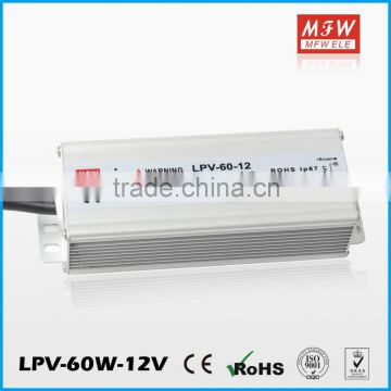 aluminum ac to dc 60w 5a waterproof power supply 12v led driver