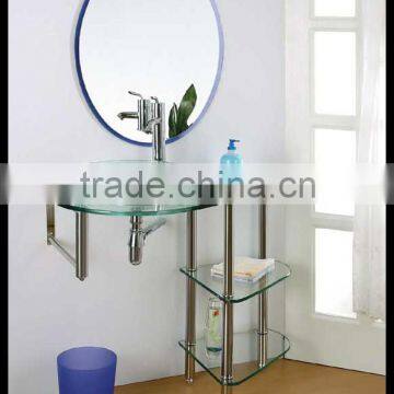 Small glass door cabinet for bathroom YL-7158