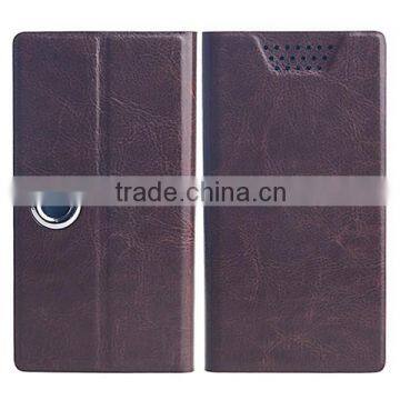 With 360 degree rotate function universal pu leather smart cover cases for 5 inch phone