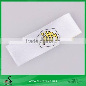 Sinicline Custom White Satin Printed Main Label for Apparel