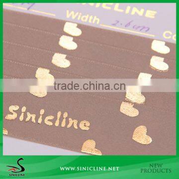 Sinicline Golden Stamping Customer Brand Packing Satin Ribbon Tape For Present