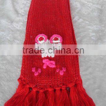 Red knitted scarf for women