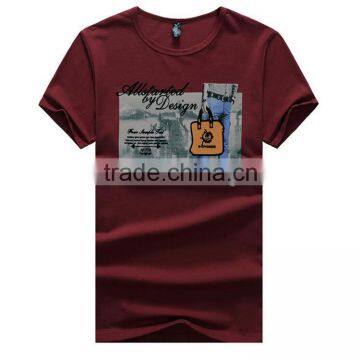 Factory new pattern t-shirts for dark red with 240g cotton material