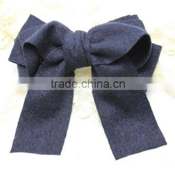 Fashion New Fall Wool Bow Clip,Large Wool Hair Bows photo-3