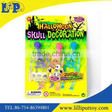 Colorful skull halloween set plastic human skeleton toy