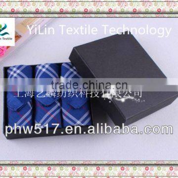 Three mounted gift box--3 cotton Men's handkerchiefs custom export