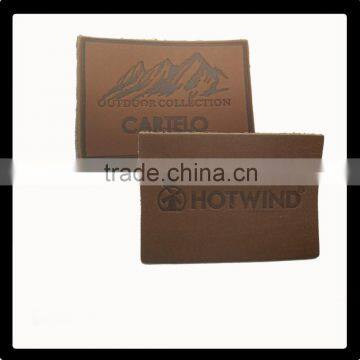 customized real leather label