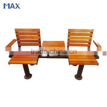 metal leg garden 2 seater wooden bench