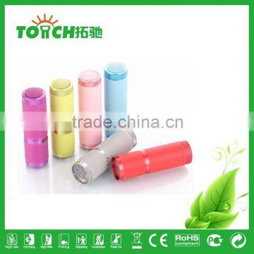 9 led flashlight Dark Rubber Fluorescence super Mini LED Torch Flashlight for Promotion Aluminum alloy led lamp 1003