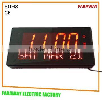 black plastic led digital clock with calendar and week