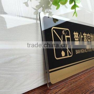 Custom Hand Make Black Acrylic Warning Boards Printed With Customer's Logo and Design photo-3