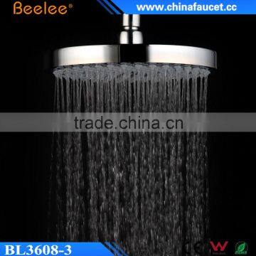 Beelee Round Brass Shower Rubber Nozzle Filtered High Flow Shower Head