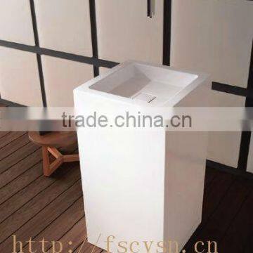 Floor standing wash basin one piece pedestal basin